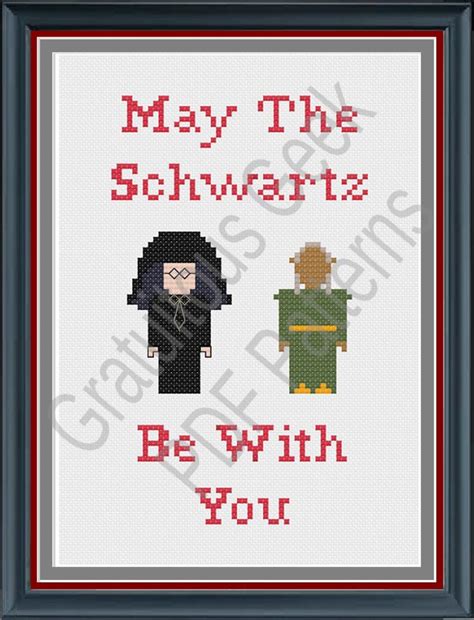 Spaceballs May the Schwartz Be With You PDF Cross Stitch Pattern Funny Beginner PDF Pattern Dark ...