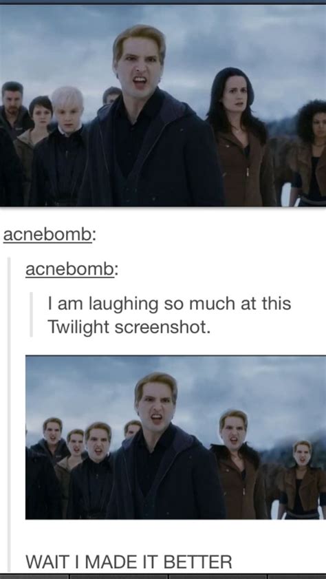 the twilight saga movie meme is shown in two different frames, one with an angry look