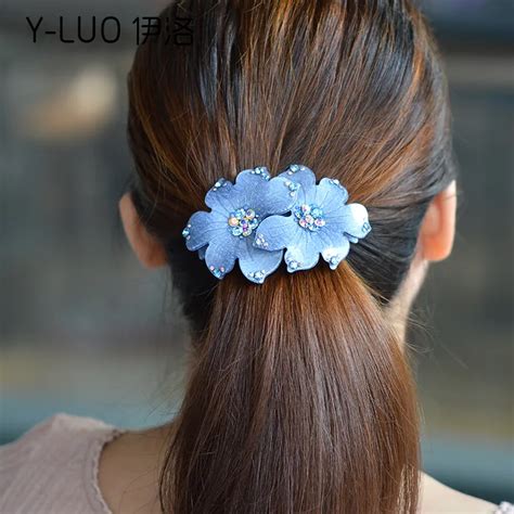 Women Hair Accessories Barrette Flower Hair Band Vintage Arcylic Crystal Hair Clip-in Hair ...