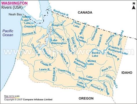 Washington Rivers Map, Rivers in Washington | Washington river, River, Map