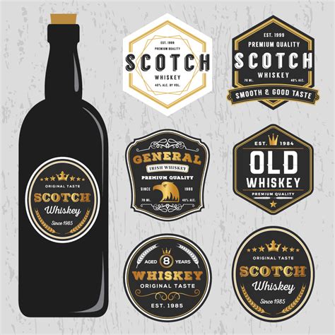 Vintage Premium Whiskey Brands Label Design 211242 Vector Art at Vecteezy