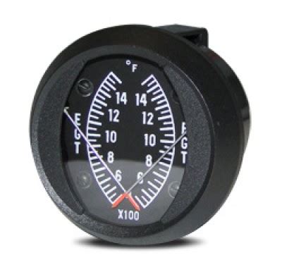 Swift Gauge 2 Inch Round Dual EGT/EGT Gauge 400-16000F | Aircraft Spruce