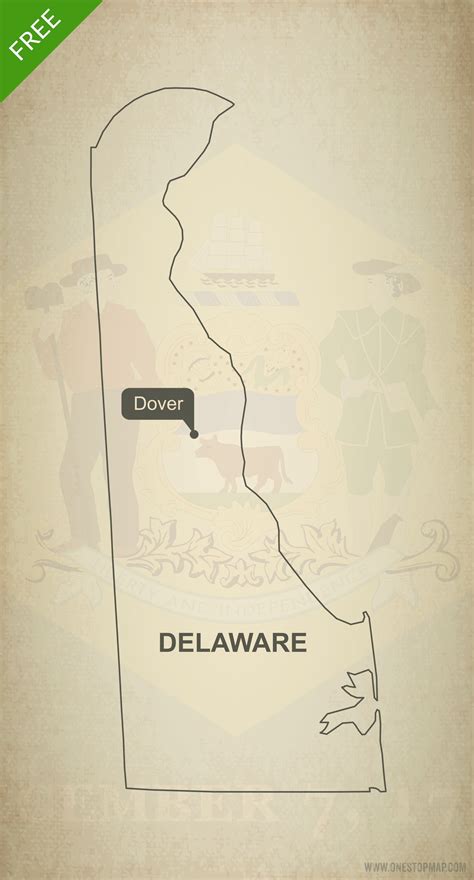 Free vector map of Delaware outline | One Stop Map | Map of delaware, Map vector, Delaware