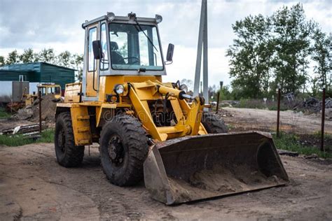 Big loader on the base stock photo. Image of excavation - 183678756