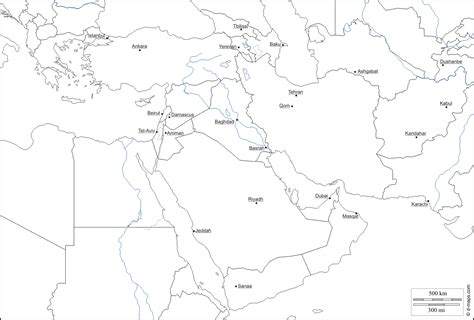 Blank Map Of Southwest Asia | Printable Templates Free