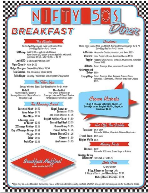 Online Menu of Nifty Fifty Diner, Madison, OH