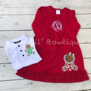 Gingerbread Christmas Shirt Girls Christmas Dress Gingerbread Shirt Christmas Applique Dress ...