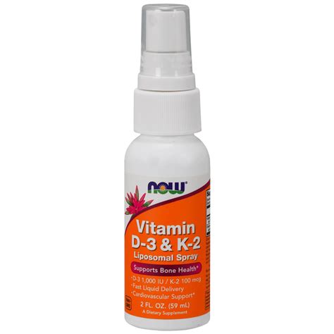 Now Foods Vitamin D3 K2 Liposomal Spray