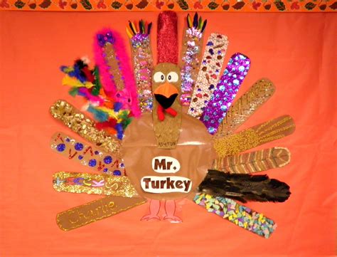 Little Lions Classroom Turkey!! Each child took a feather home to decorate, turned out really ...