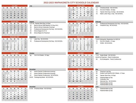 Wapakoneta City Schools Calendar 2023 and 2024 - PublicHolidays.com