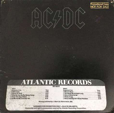 AC/DC – Back In Black (1980, Gray Print, Vinyl) - Discogs