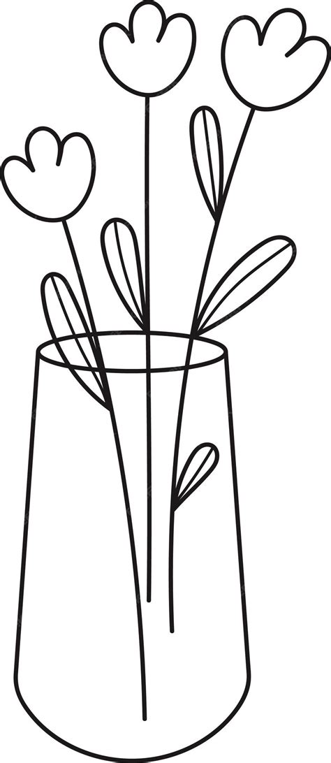 Premium Vector | Glass vases with flowers