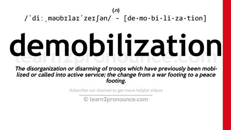 Pronunciation of Demobilization | Definition of Demobilization - YouTube