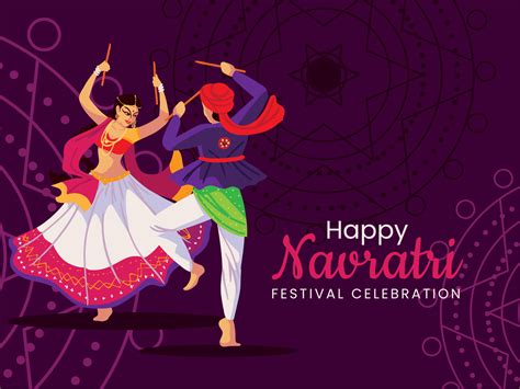 Happy Navratri invitation card 11143466 Vector Art at Vecteezy