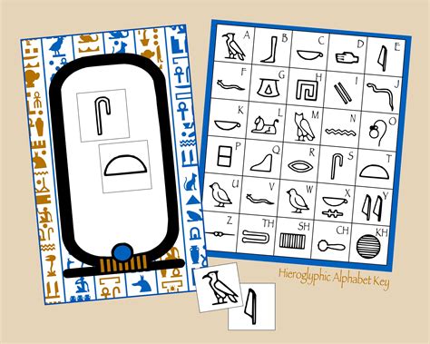 Egypt Hieroglyphics Activity. Incl. Printable Cartouches - Etsy Hong Kong