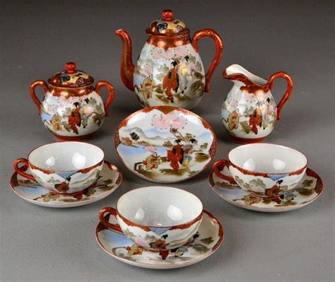 (10) Japanese Kutani Tea Set