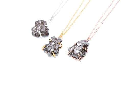 Raw METEORITE Necklace / Rough Meteorite / Meteorite Necklace/ Rough ...