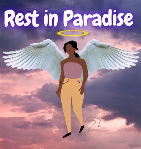 Rest in Paradise Background With Wings and Halo RIP Digital Backgrounds - Etsy