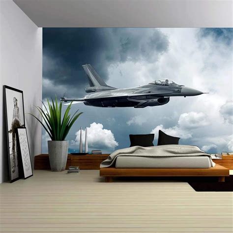 wall26 - Military Airplane Flying Among Clouds - Canvas Art Wall Decor - 66"x96" - Walmart.com ...