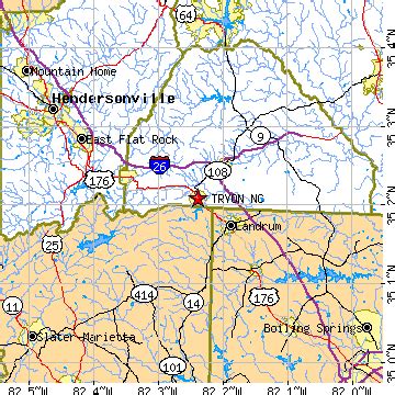 Tryon, North Carolina (NC) ~ population data, races, housing & economy