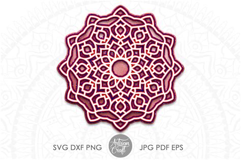 3D layered mandala SVG, layered design, files for Cricut, Silhouette C ...