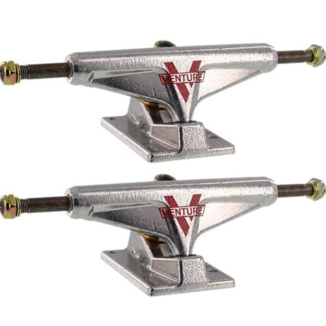 Venture Trucks Red Logo Low Polished Skateboard Trucks - 5.25 Hanger 8.0 Axle (Set of 2 ...