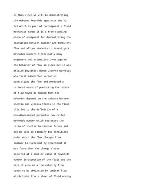 (English (Auto-Generated) ) Osborne Reynolds Apparatus H215 - Fluid ...