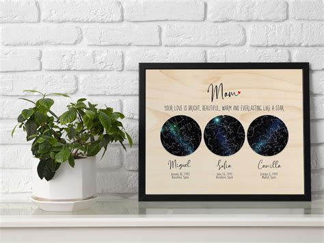 Custom Star Map Frame by Date Night Sky Constellation Print Gift for Mom Personalized Gift for ...