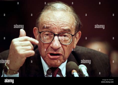 Federal Reserve Chairman Alan Greenspan during testimony in the Senate ...