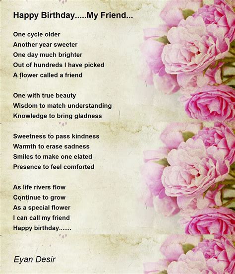 Happy Birthday Wishes For A Friend Poem