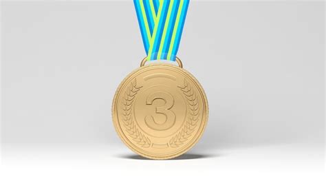 Premium Photo | Closeup of third place medal