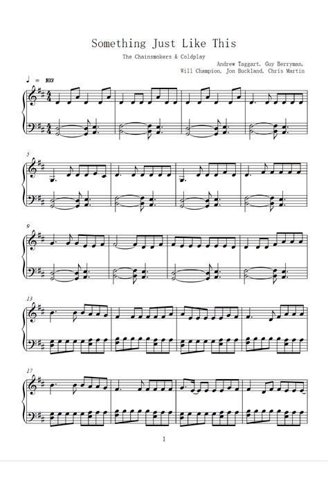 Something Just Like This (arr. Andrew Taggart) Sheet Music | The ...