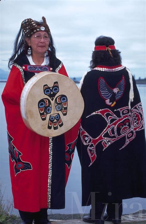 Tlingit Clothing for Women | Tlingit women in traditional dress at Kake on Kupreanhof Island ...