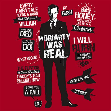 Moriarty Quotes T-shirt by Tom Trager