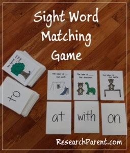 DIY Sight Word Matching Game - ResearchParent.com