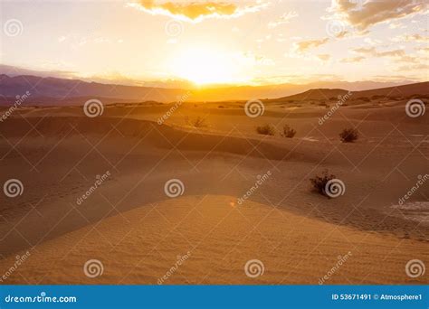 Sunrise Over Sand Dunes in Death Valley Stock Image - Image of erosion, drought: 53671491