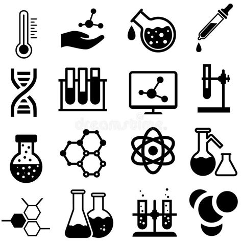 Chemistry Icons Vector Set. Chemical Illustration Symbol Collection Stock Vector - Illustration ...