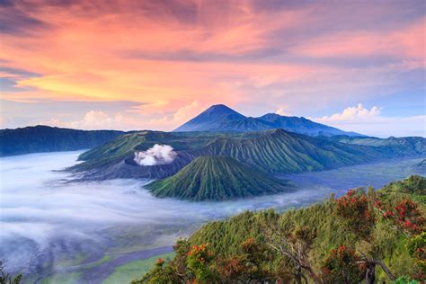 Mount Bromo – Bromo volcano at sunrise, the only active crater in the ...