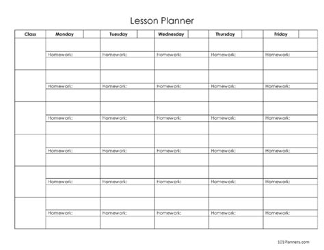 Lesson planning book template - lasoparoll