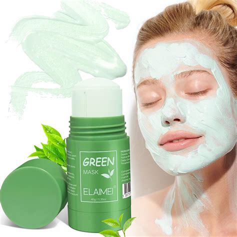 Green Tea Mask, Green Tea Cleansing Mask Stick for Face Moisturizer Deep Clean Pore Green Mask ...