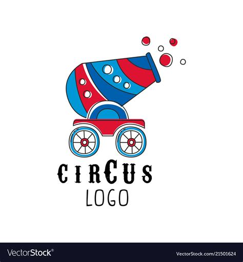 Circus logo design emblem with cannon for Vector Image