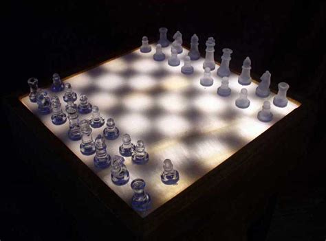 Illuminated Onyx Chess Sets