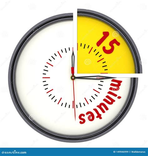 Fifteen 15 Minutes Time Symbol. Analog Clock Icon Vector Illustration ...