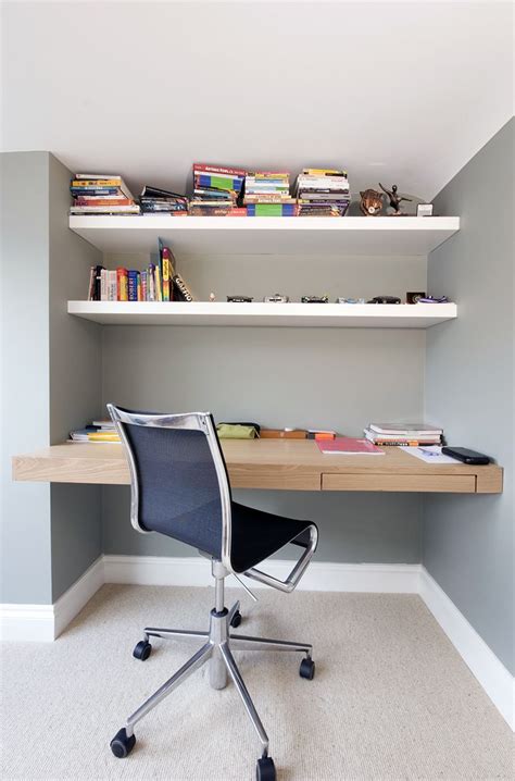 Bespoke, fitted desk in what was once a useless space. Including floating desks and shelves ...