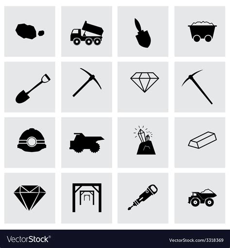 Mining icon set Royalty Free Vector Image - VectorStock