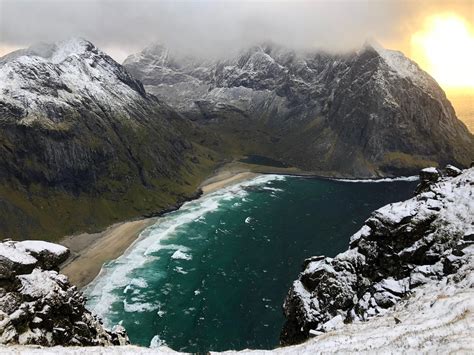 Lofoten Islands in autumn. Raw, cold, windy, and spectacular. This specific mountain hike is ...