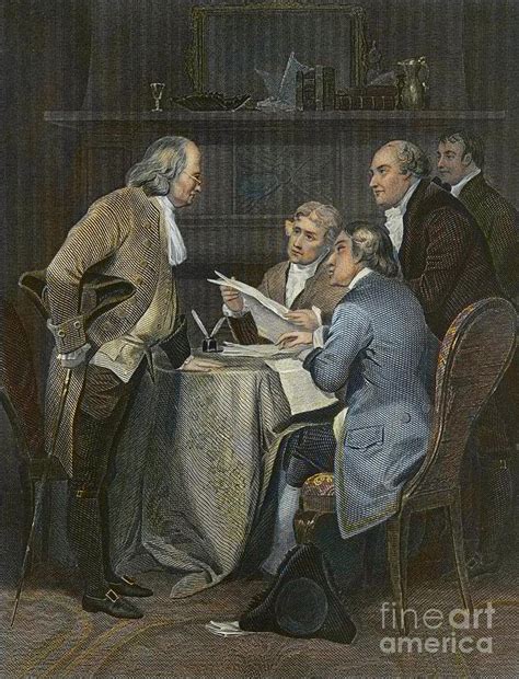 Drafting the Declaration of Independence in 1776 Painting by American School | Pixels