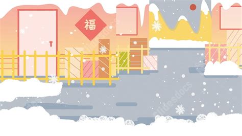 Winter Snowflake Snowman Houses Cartoon Powerpoint Background For Free ...