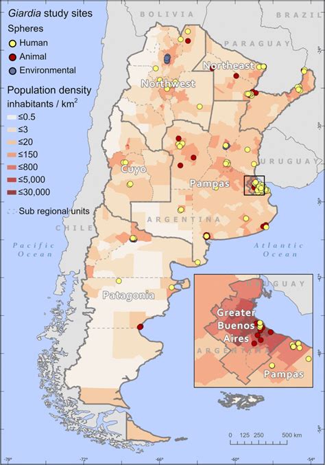 Argentina Population Density Map