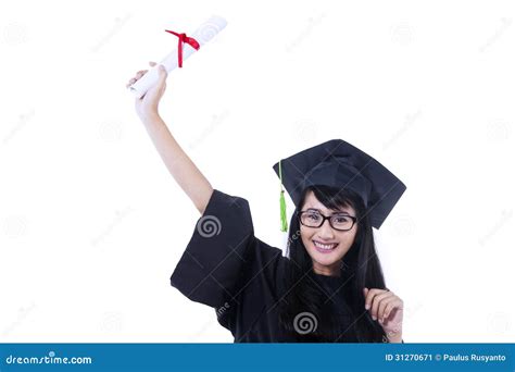 Excited Student In Graduation Gown - Isolated Stock Image - Image: 31270671